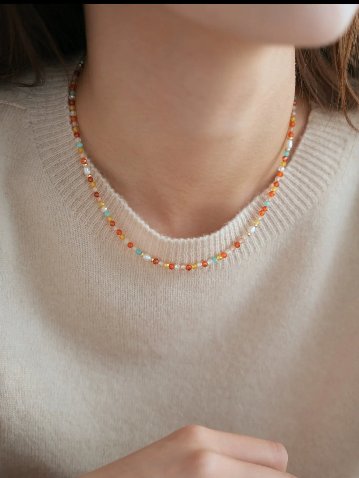 Crystal Beaded Necklace | Equilibrium Necklace